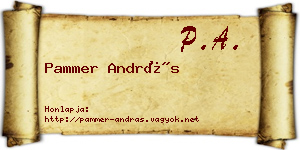 Pammer András névjegykártya
